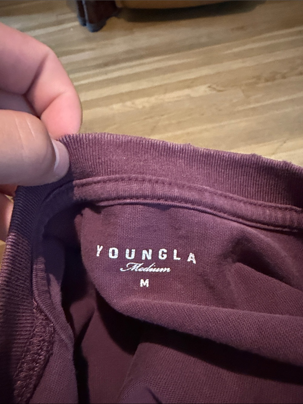 YoungLA Burgundy Wash revenge Tee M - Picture 3 of 3